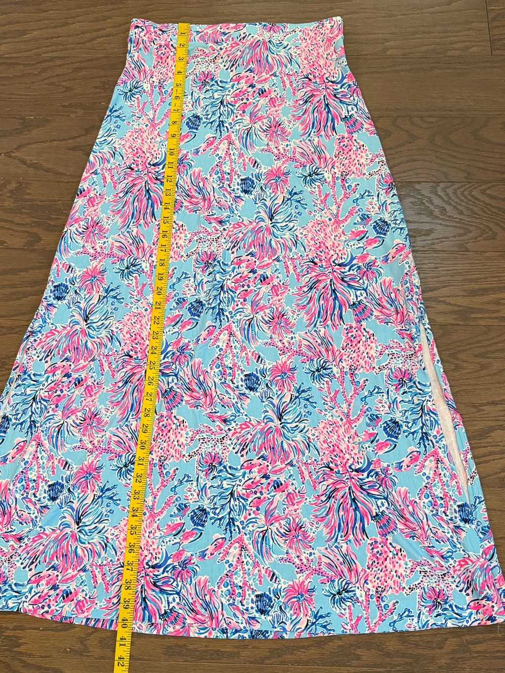 Lilly Pulitzer Adea Maxi Skirt – Celestial Blue Seek & Sea – Size Medium - Picture 4 of 9